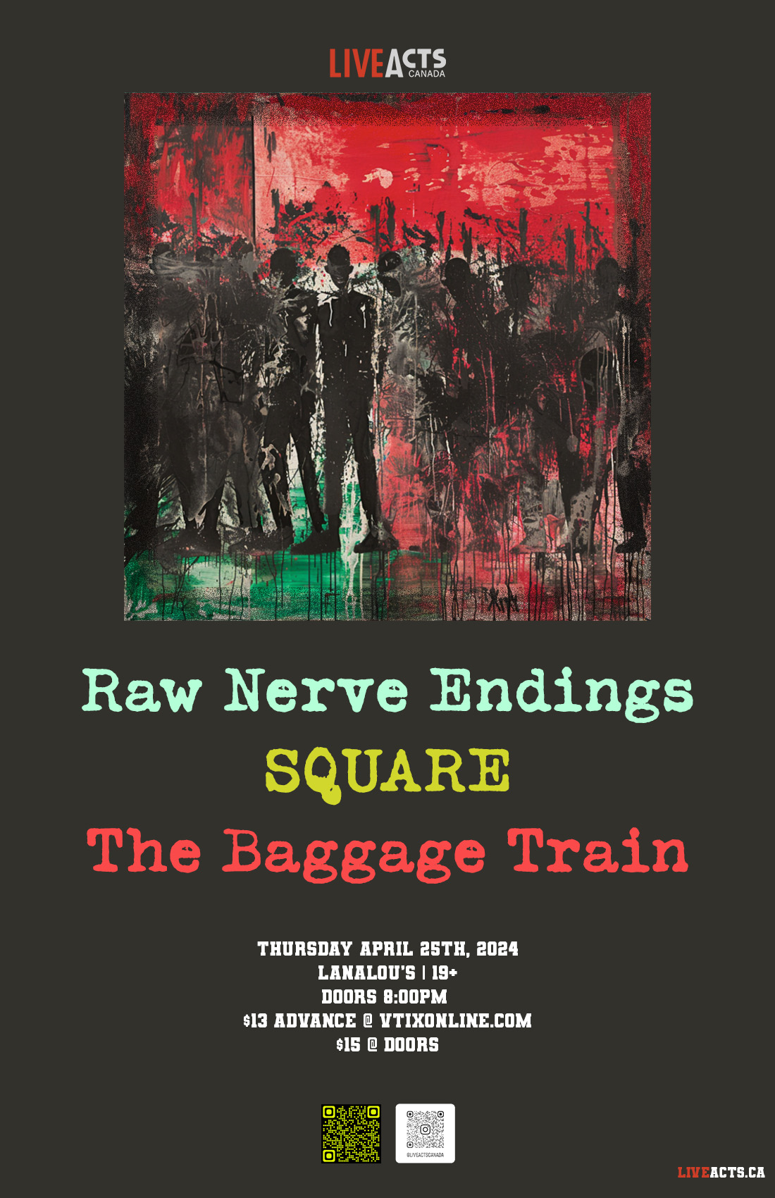 Raw Nerve Endings w/ SQUARE & The Baggage Train