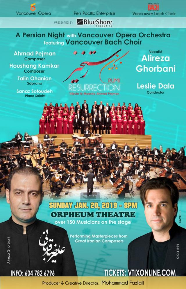 A Persian Night with Vancouver Opera Orchestra featuring Vancouver Bach Choir & Alireza Ghorbani