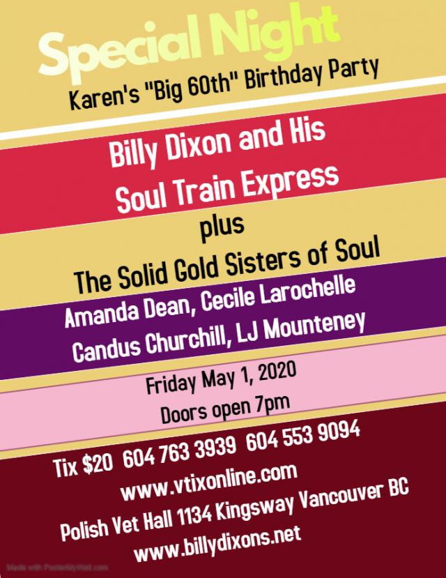 Billy Dixon and His Soul Train Express Plus Solid Gold Sisters of Soul