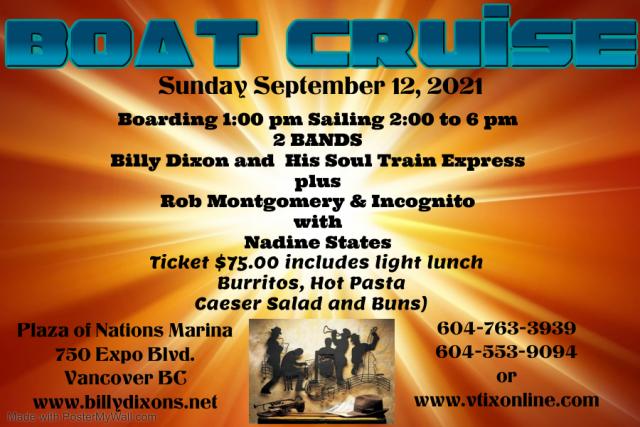 Boat Cruise - Billy Dixon & His Soul Train Express + Bob Montgomery & Incognito with Nadine States 