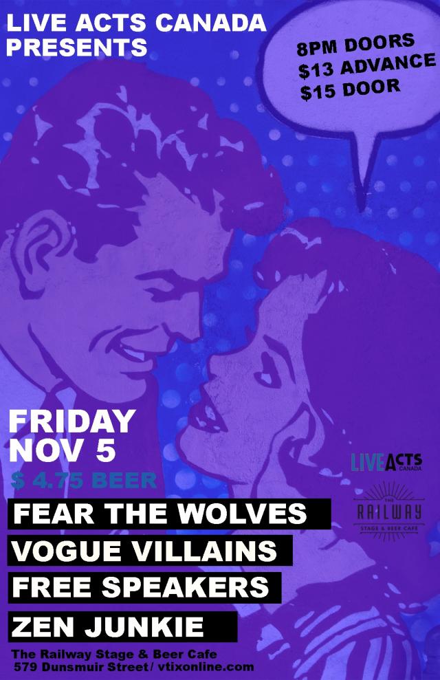 Fear The Wolves With Special Guests Vogue Villains + Free speakers + Zen Junkie