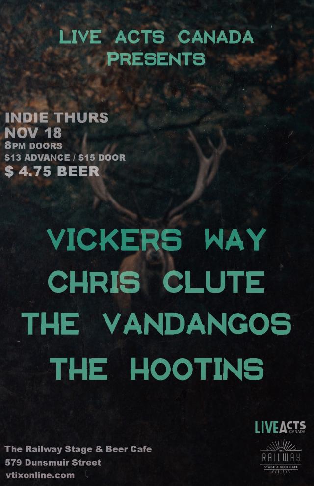 Vickers Way With Special Guests Chris Clute + The Vandangos + The Hootins