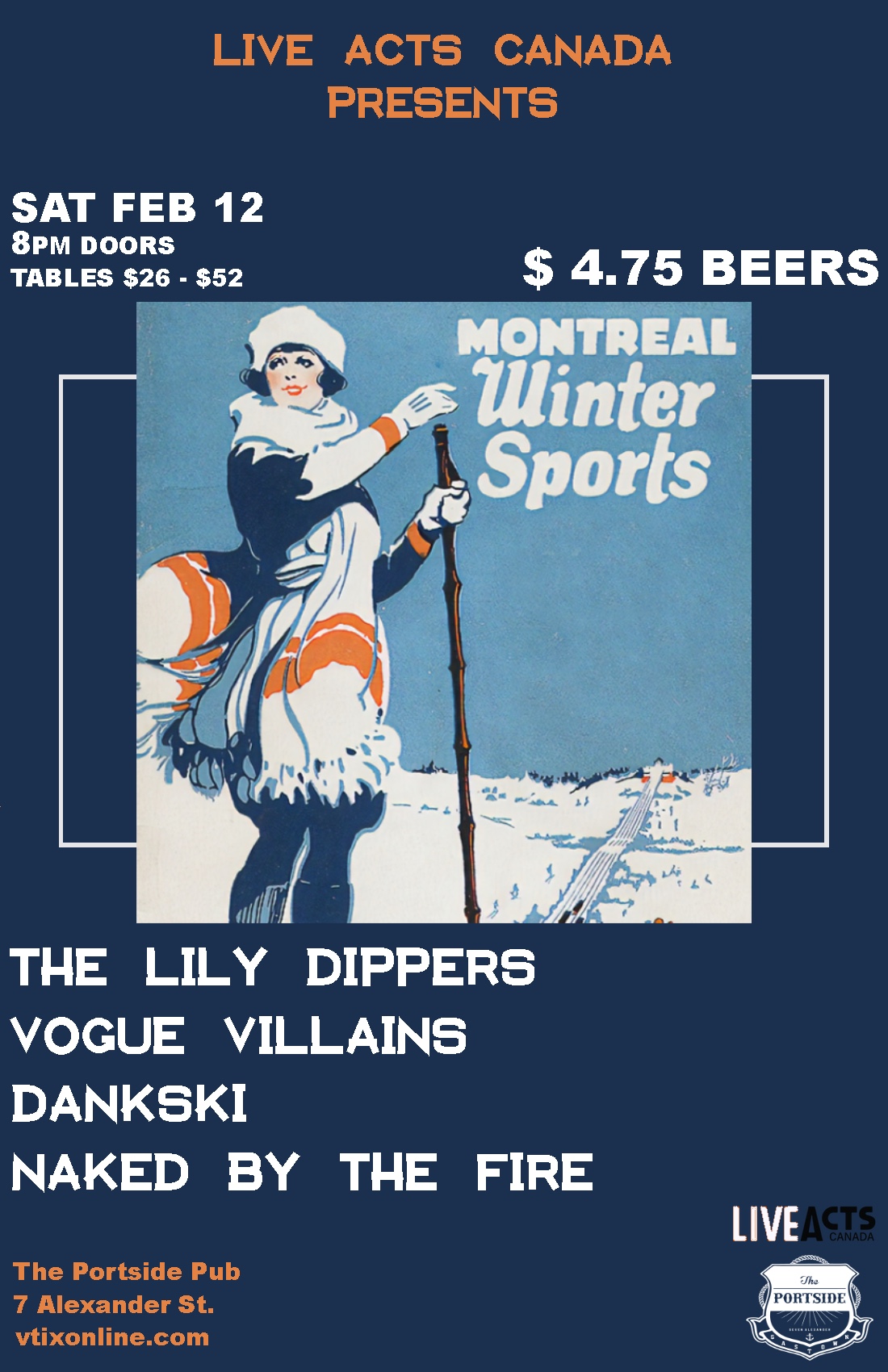 The Lily Dippers With Special Guests Vogue Villains + Dankski + Naked By The Fire