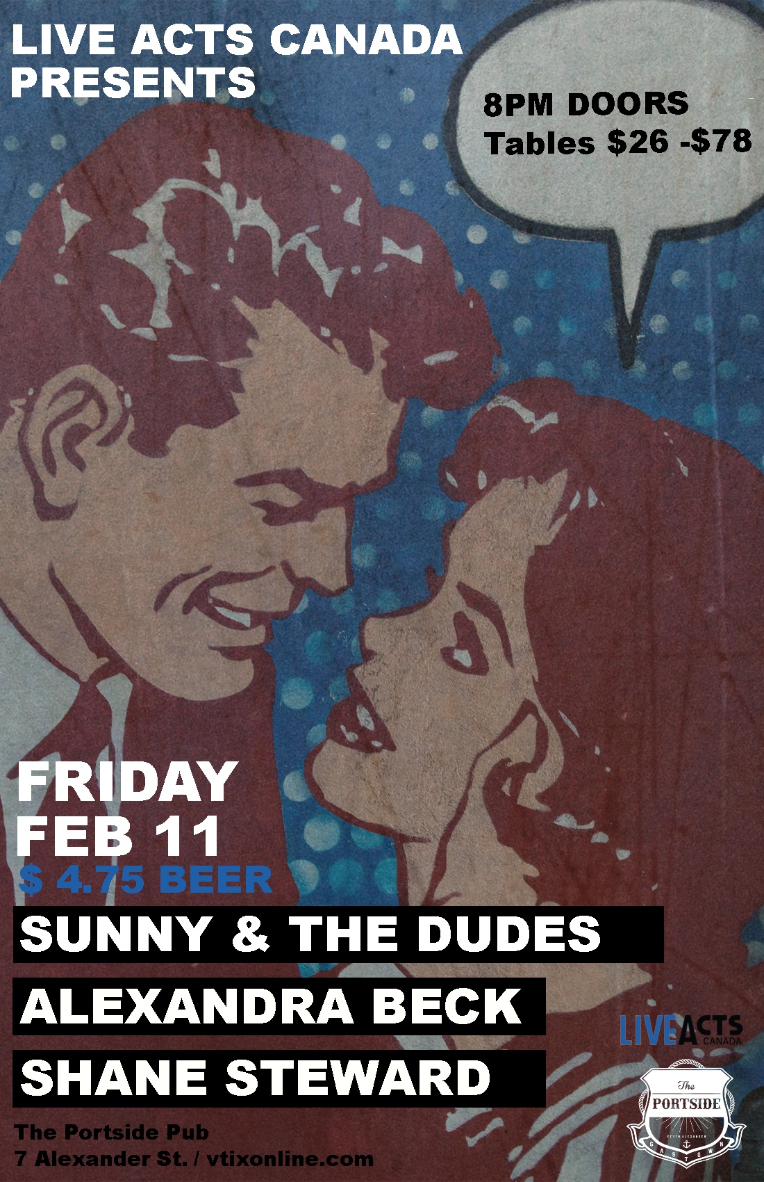 Sunny & The Dudes With Special Guests Alexandra Beck + Shane Steward