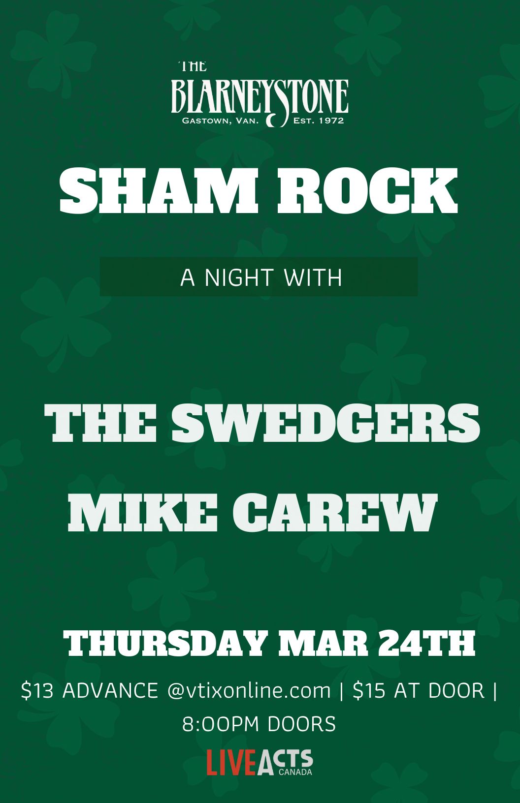 The Swedgers With Special Guests Mike Carew Live From The Blarney Stone