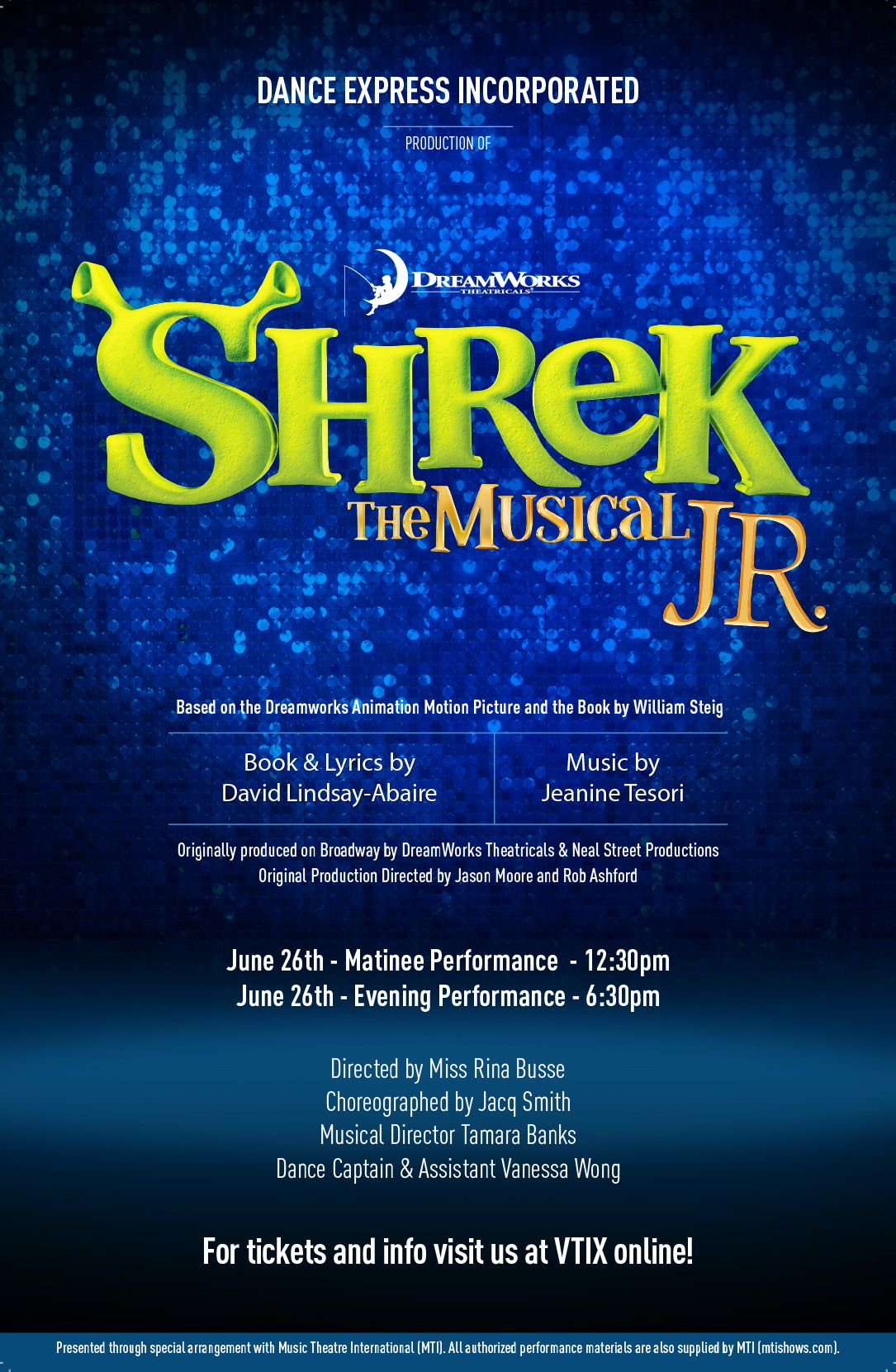 Dance Express Inc presents Shrek The Musical Jr.