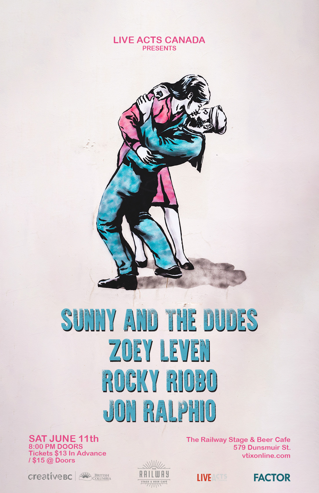Sunny And The Dudes With Special Guests, Zoey Leven, Rocky Riobo, and Jon Ralphio