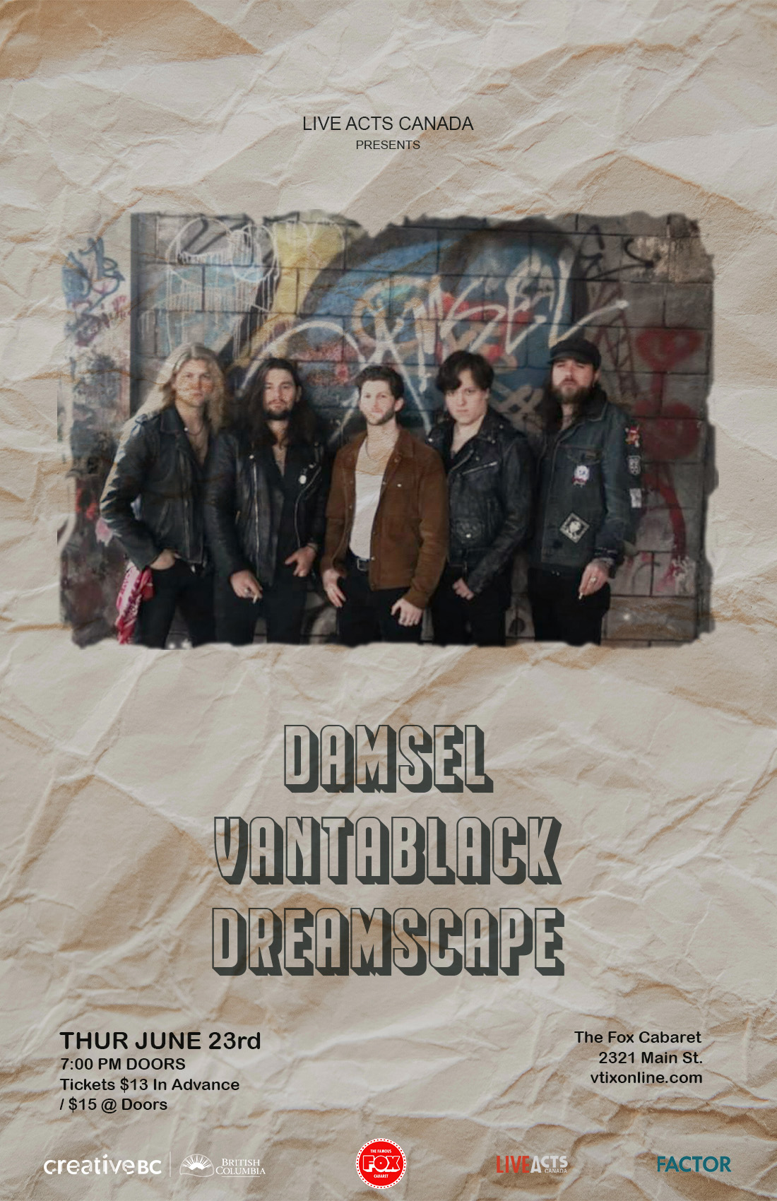 Damsel With Special Guests, Vantablack, and Dreamscape