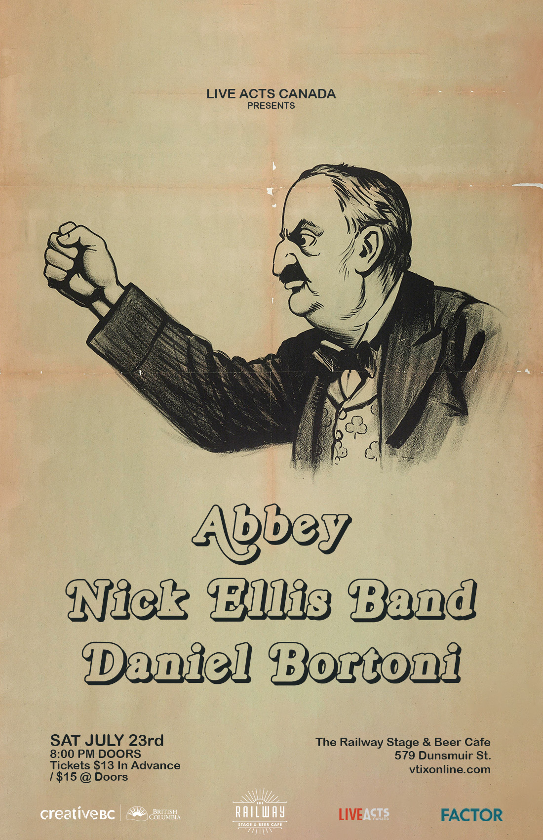 Abbey with Special Guests Nick Ellis Band and Daniel Bortoni