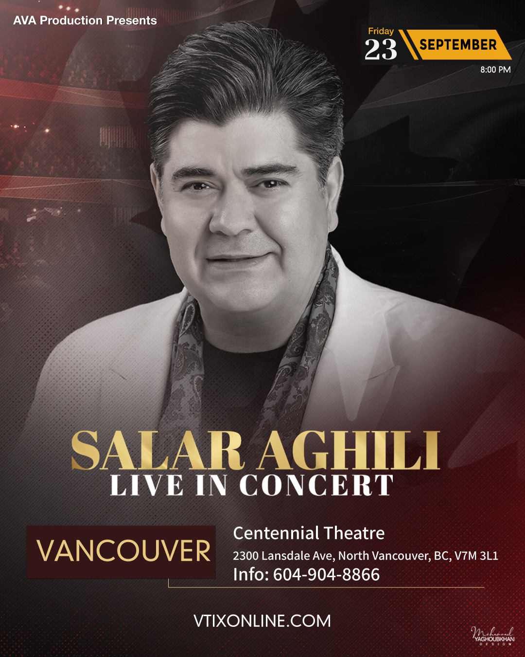 Salar Aghili, Live on Stage (Cancelled)