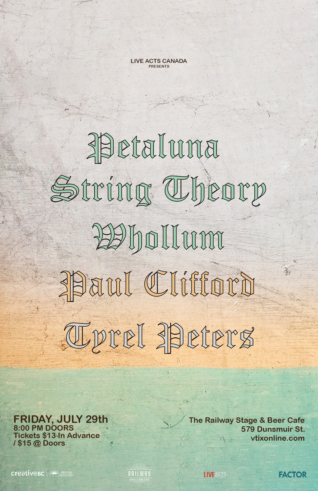 Petaluna with Special Guests String Theory, Whollum, Paul Clifford, and Tyrel Peters
