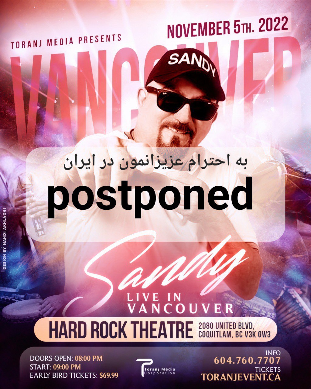 SANDY LIVE IN CONCERT (postponed)