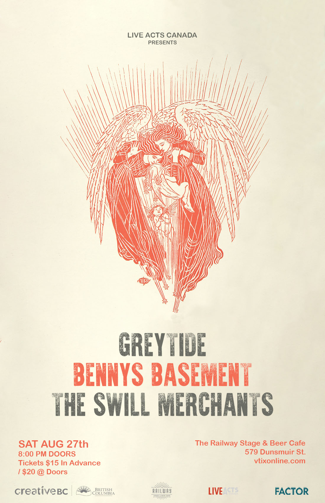 Greytide With Special Guests, Benny's Basement, and The Swill Merchants