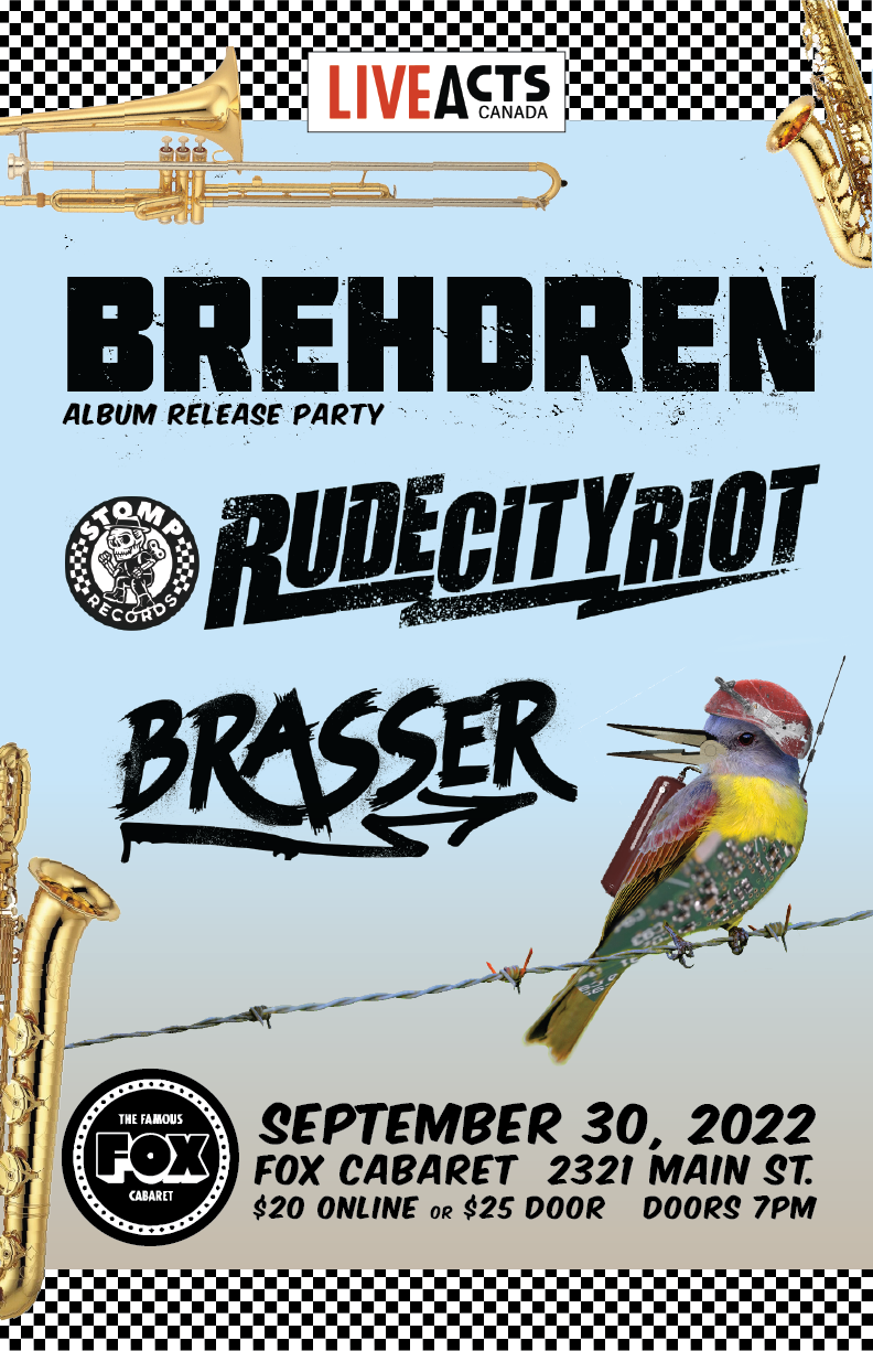 Brehdren (Album Release) with Special Guest Rude City Riot and Brasser