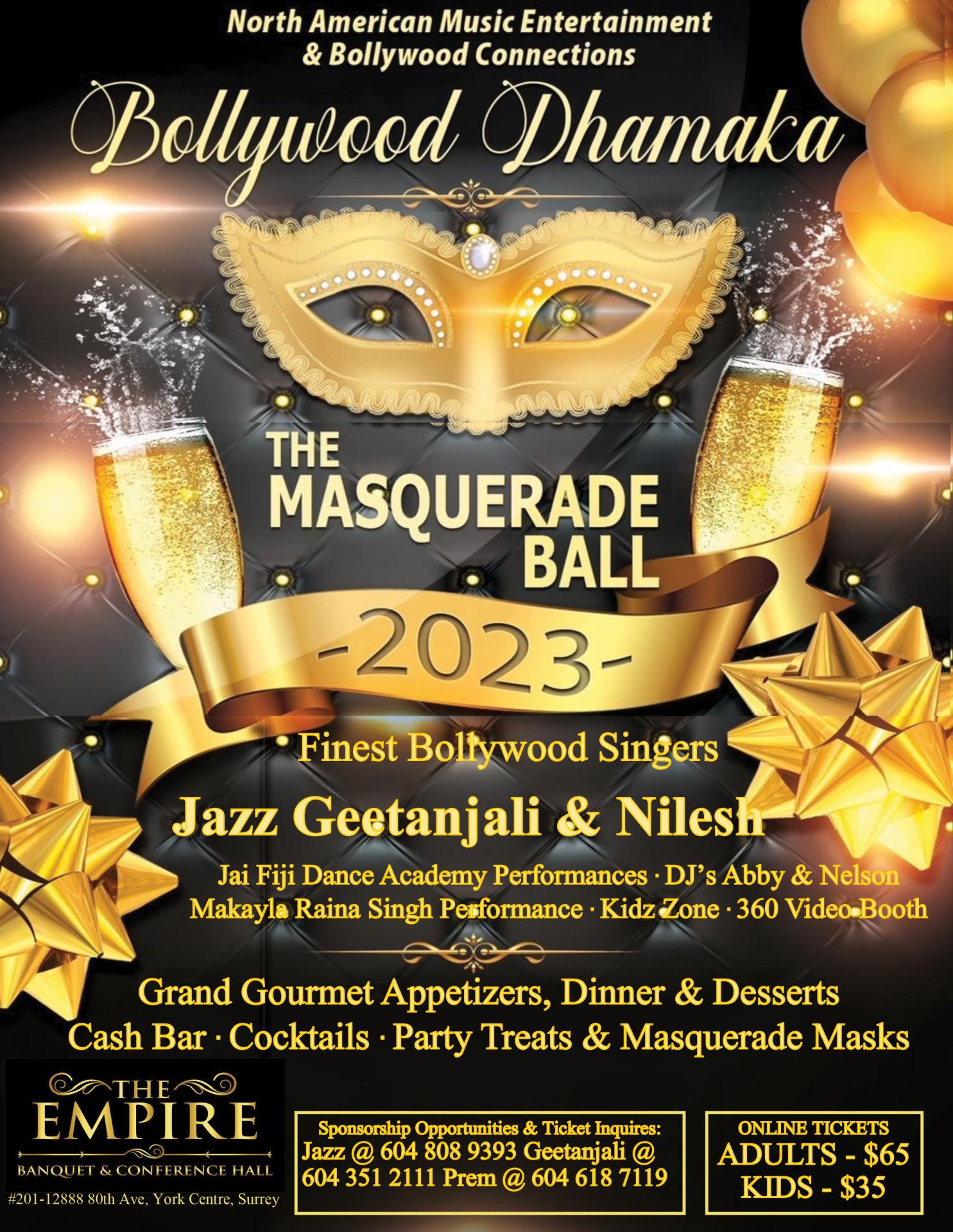 Bollywood Dhamaka - The NYE Masquerade Ball 2023