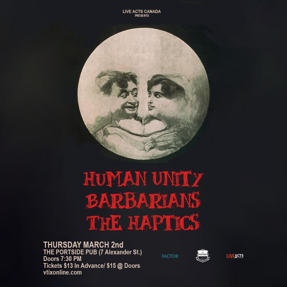 Human Unity with Special Guests Mojo Rise and The Haptics