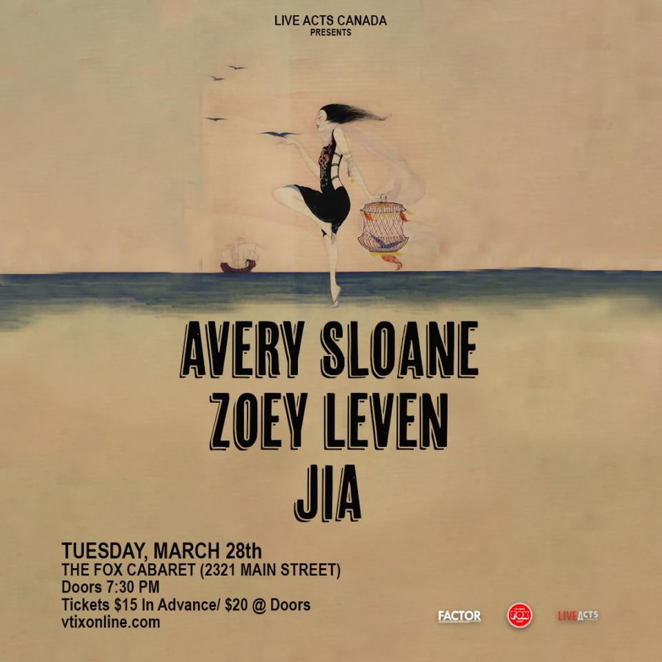 Avery Sloane with Special Guests Zoey Leven and JIA