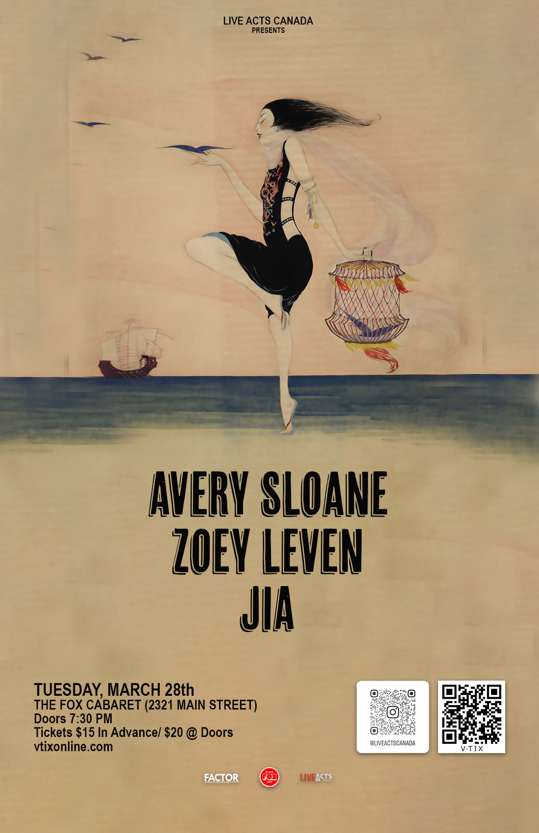 Avery Sloane with Special Guests Zoey Leven and JIA