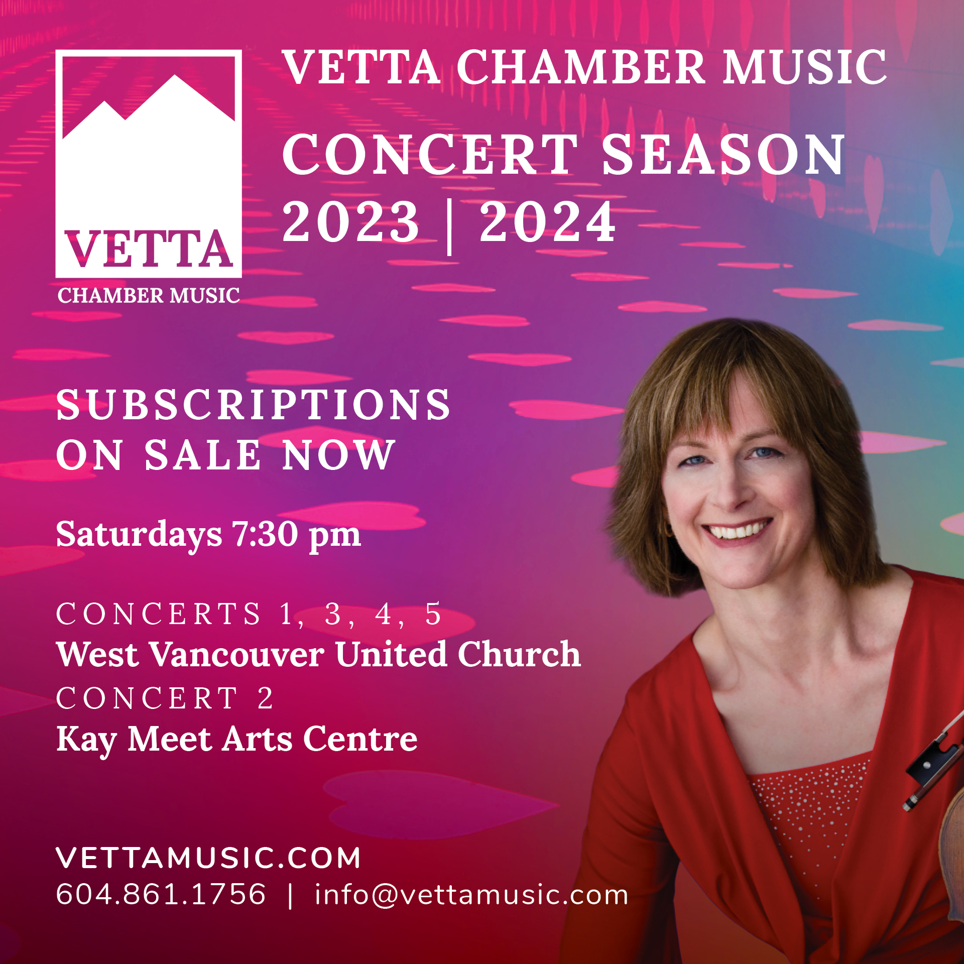 2023-2024 Saturday Evenings Season Subscriptions.....A series of 5 concerts beginning