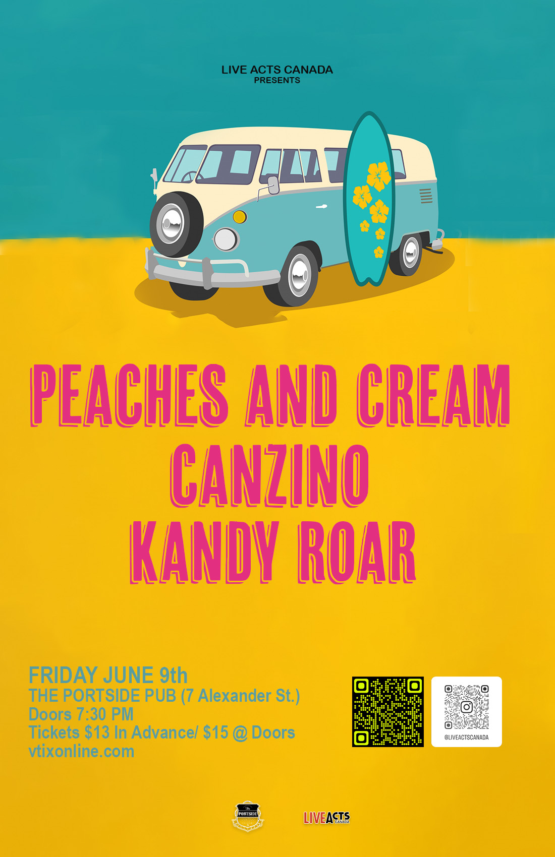 Peaches and Cream with Special Guests Canzino and Kandy Roar