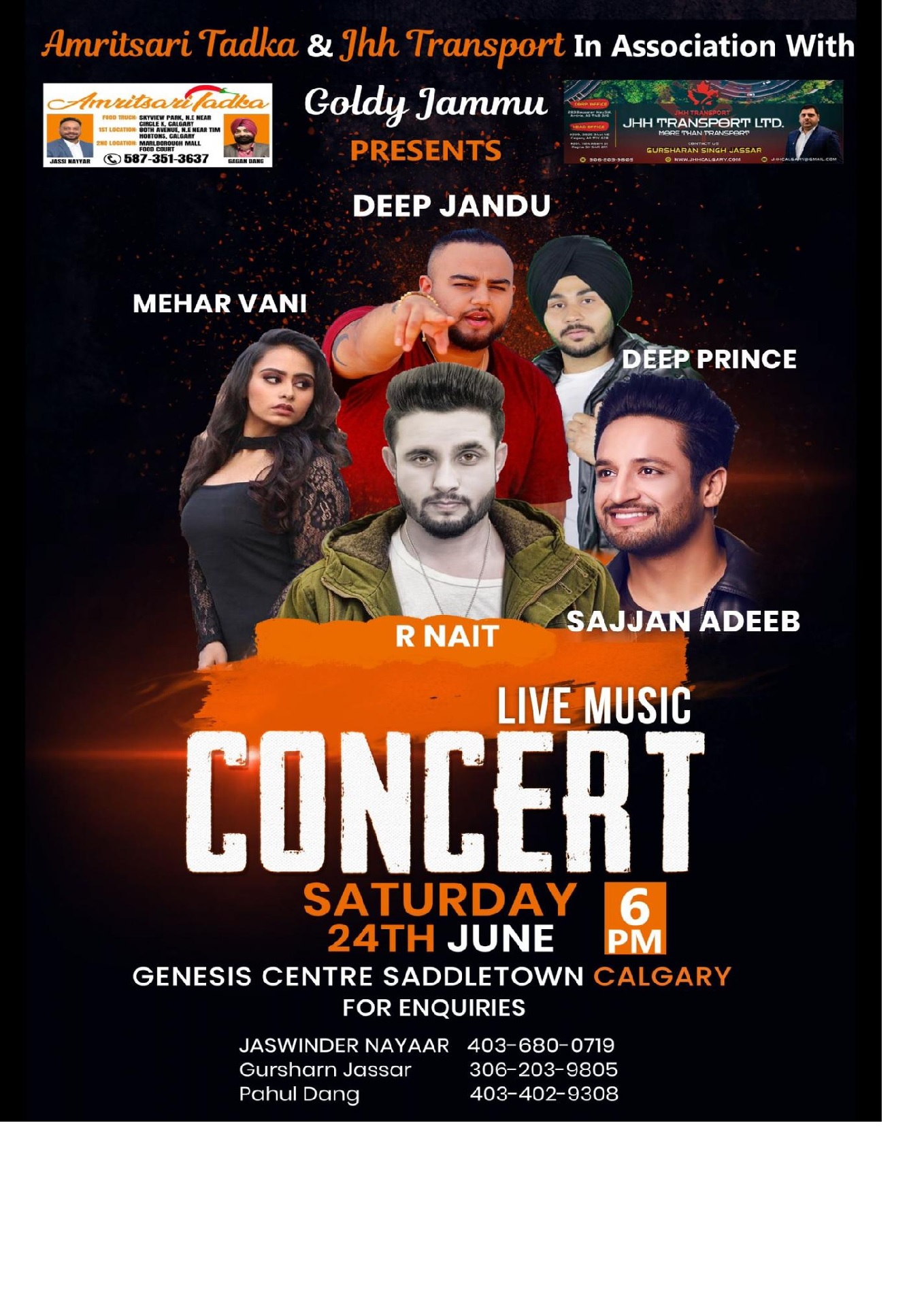 Presents Live Concert R NAIT , MEHAR VANI, DEEP JANDU  Sajjan Adeeb, Deep Prince & Kaptaan