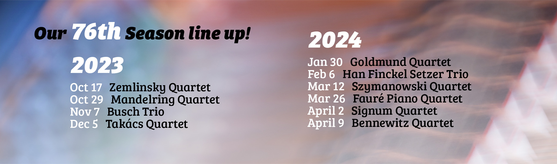 Friends of Chamber Music 2023/24 Season Subscription Page