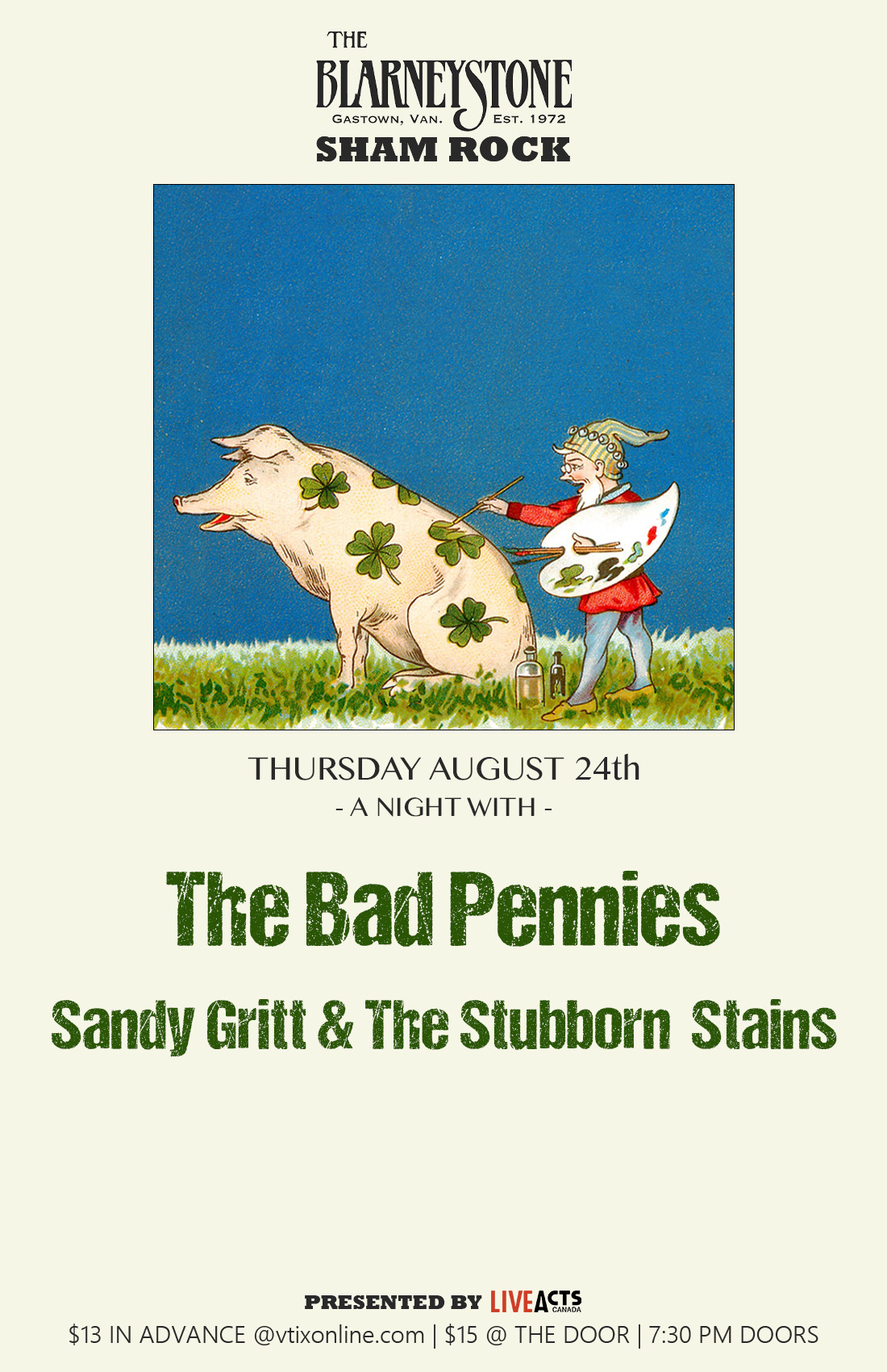 The Bad Pennies with Special Guest Sandy Gritt & the Stubborn Stains
