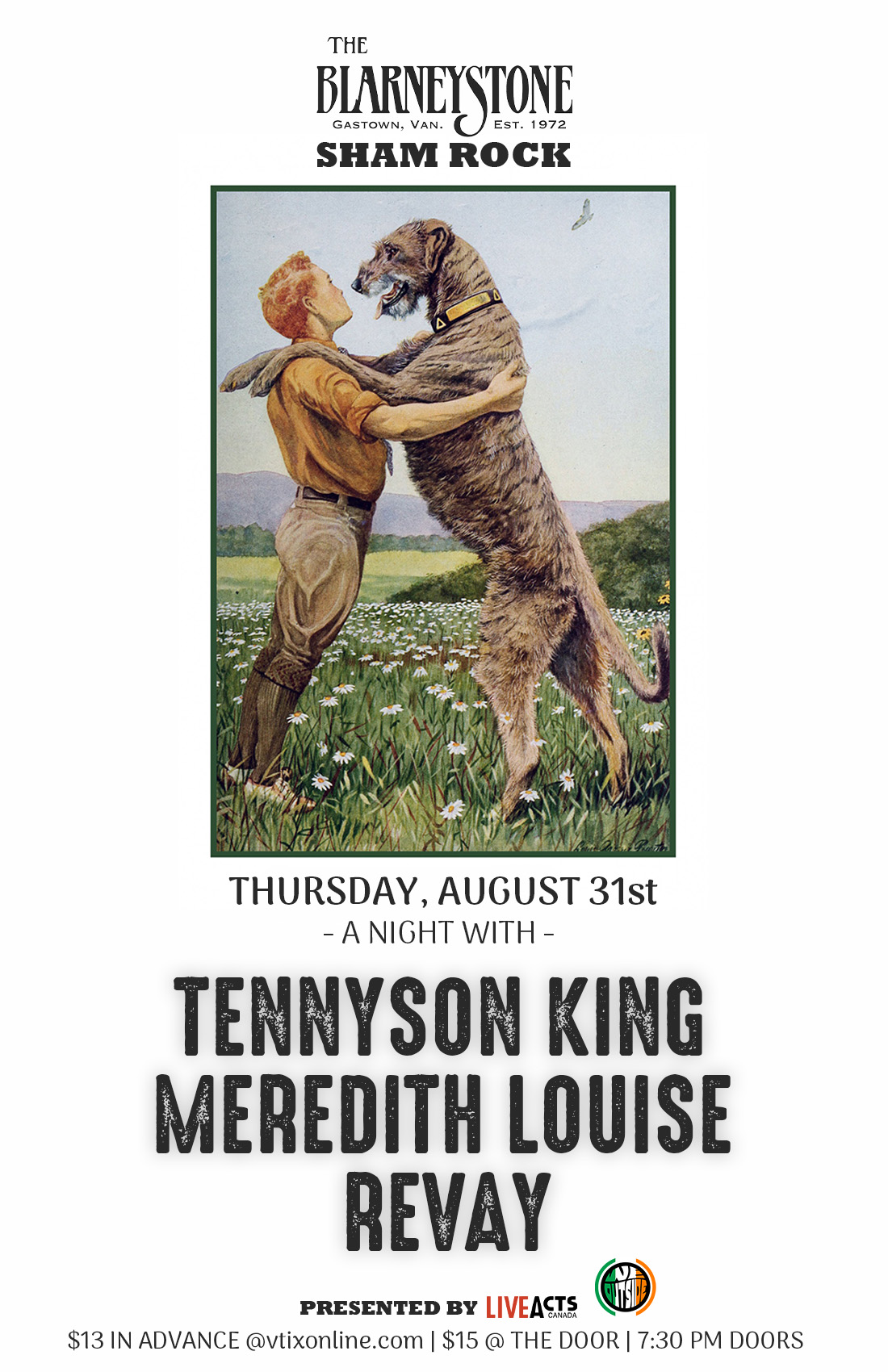 Tennyson King with Special Guests Meredith Louise and Revay