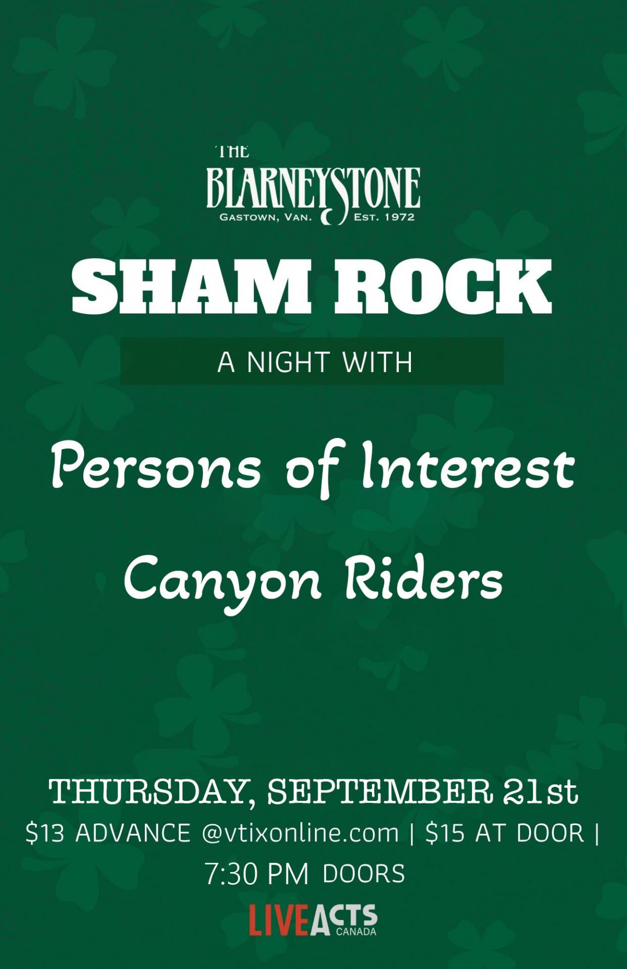 Persons of Interest with Special Guest Canyon Riders