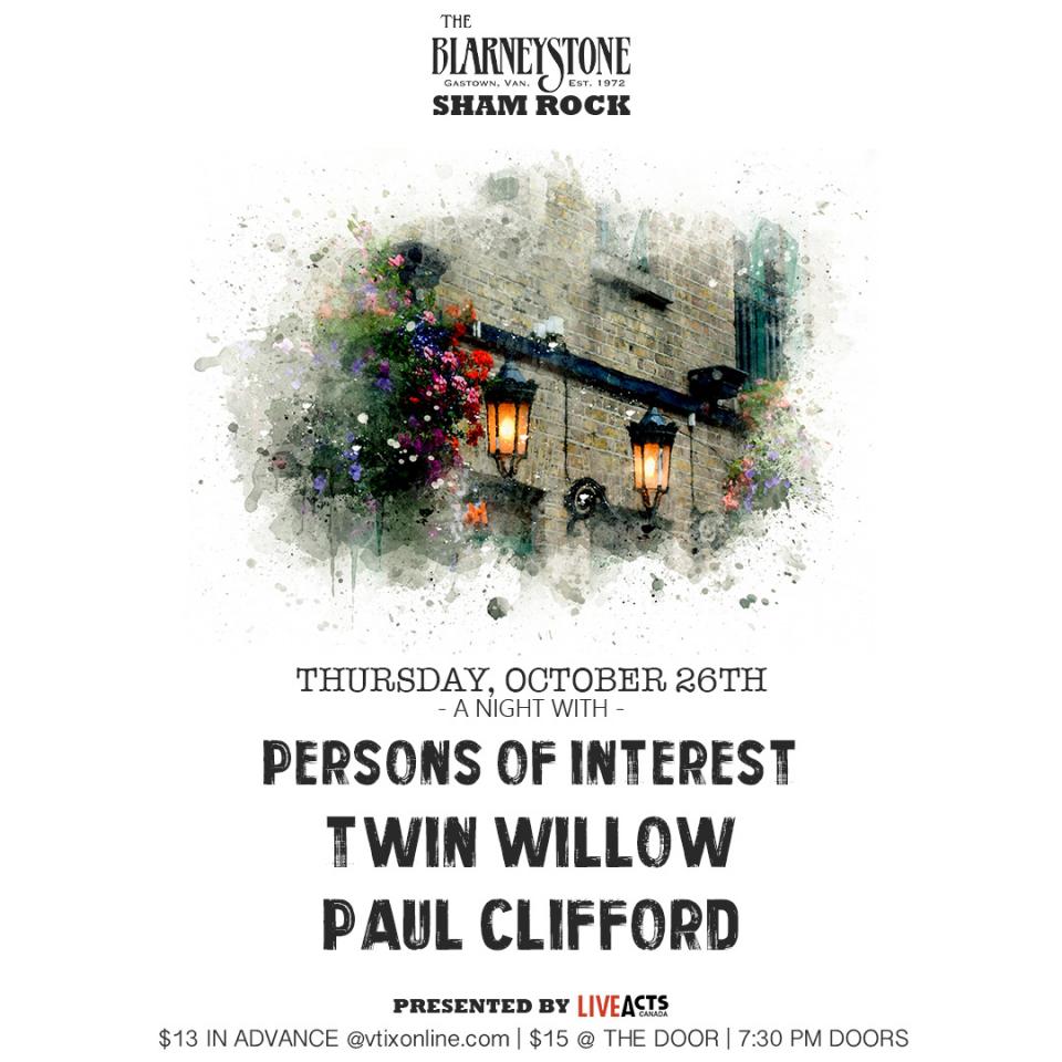 Persons of Interest with Special Guests Twin Willow and Paul Clifford