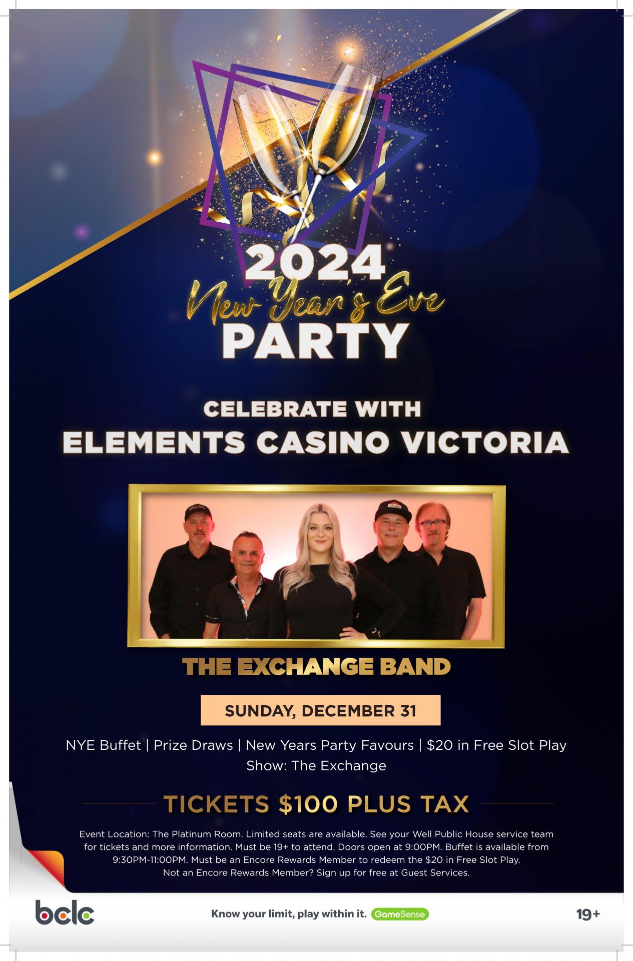 Elements Casino Victoria - 2024 NYE Party