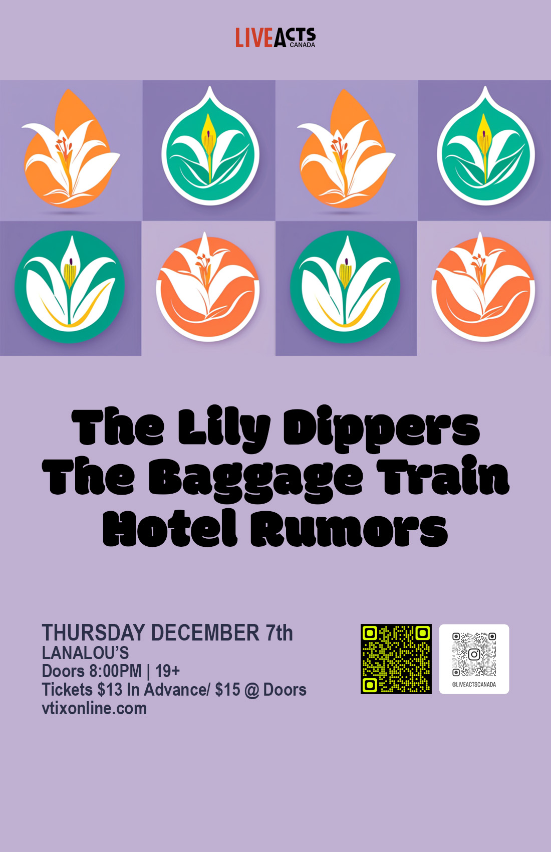 The Lily Dippers with Special Guest The Baggage Train and Hotel Rumors