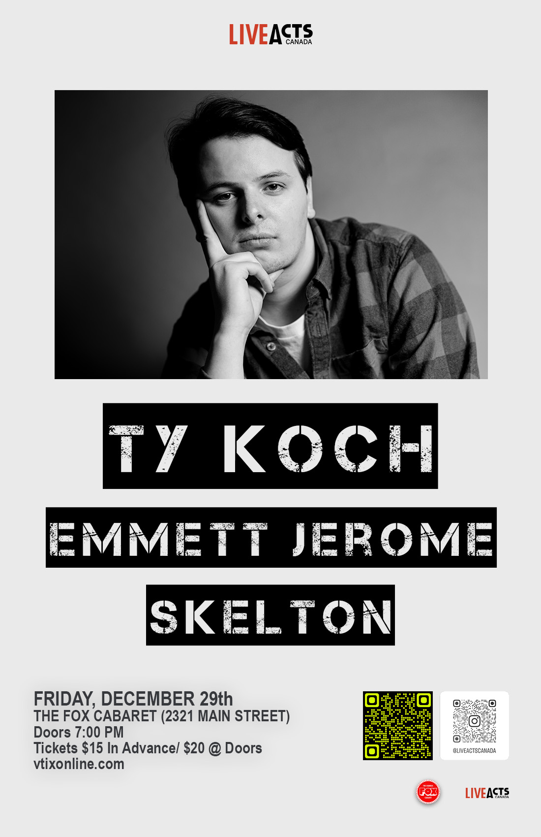 Ty Koch with Special Guests Emmett Jerome and SKELTON