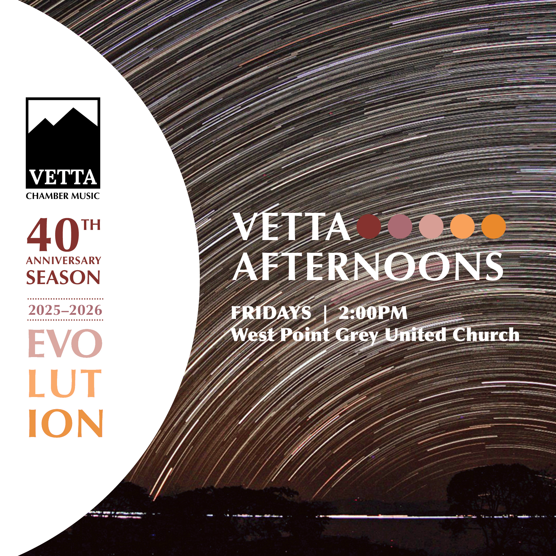2025-26 Vetta Friday Afternoons - a 5-concert Season Subscription
