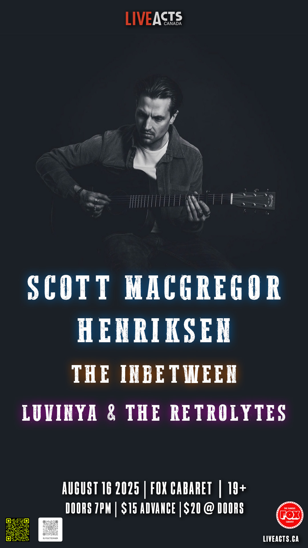 Scott Macgregor Henriksen w/ The Inbetween, Luvinya & The Retrolytes