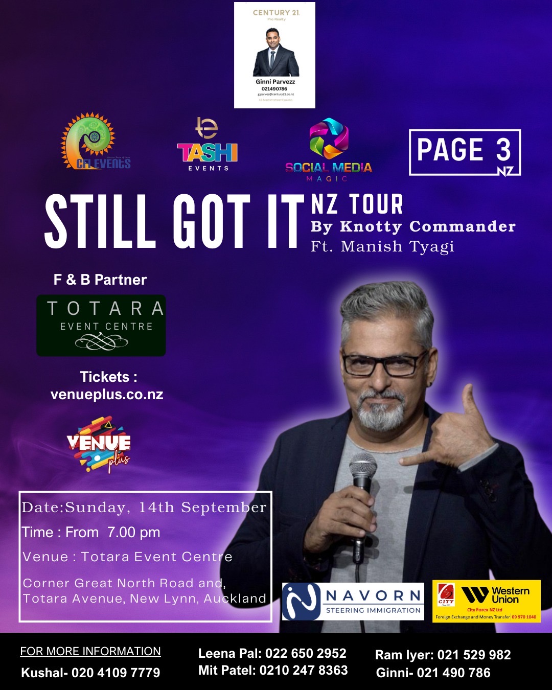 The Knotty Commander, Manish Tyagi, is bringing his witty humor live to Auckland!