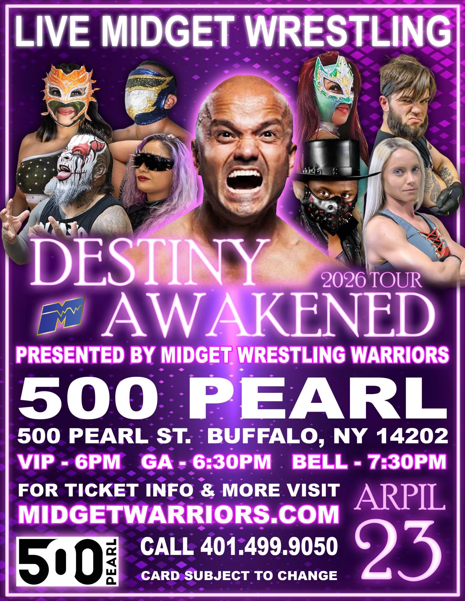 Midget Wrestling Warriors Presents Destiny Awakened 2026 TOUR